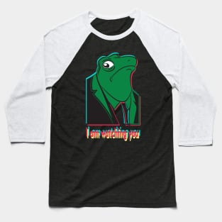 Cool, funny, cute frog with tuxedo, wstching you Baseball T-Shirt